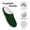 thumbnail image 5 of Xecao Green Sparkling Print Cotton Slippers Fuzzy Warm Cozy Slippers Non Slip House Slippers For Indoor Outdoor Cotton Slippers House Slippers-35/36, 5 of 7