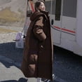 thumbnail image 4 of Chaqueta de algodón de invierno de estilo medio a largo, chaqueta de algodón por encima de la rodilla, chaqueta de algodón con capucha holgada y gruesa para mujer, ropa de abrigo, 4 of 5