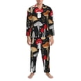 thumbnail image 3 of Salouo Various Mushrooms Print Button-Front Long Sleeve Pajama Set for Men, Soft 2Pjs Men's Long Sleeve Sleepwear-X-Large, 3 of 7