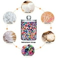 thumbnail image 6 of Yayeee 4 Pack Qtip Holder Bathroom Cotton Swab Canister with Lid Clear Dispenser Set, Blue Colorful Circles, 6 of 6