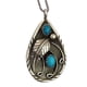 thumbnail image 2 of HomeKingdee Vintage Turquoise Drop Leaf Alloy Pendant Necklace - Black Sweater Chain for Women, Gift for Girlfriend, Wedding Party Jewelry, 2 of 6