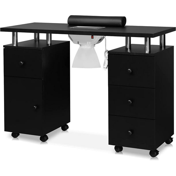 OmySalon Manicure Table Nail Desk for Nail Tech w/Electric Dust