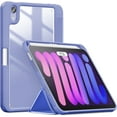 thumbnail image 1 of Compatible avec Étui pour iPad Mini 6 avec Porte-Crayon et Dos Transparent Clair, Convient à iPad Mini 6 [Compatible avec la Recharge Sans Fil Apple Pencil de 2e Génération] Violet, 1 of 8