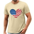 thumbnail image 5 of Busydd T Shirts for Man Round Neck Short Sleeve Independence Day Tops 4th of July American Flag Print Patriotic Tees Casual Comfy Cotton Summer Tops, 5 of 5