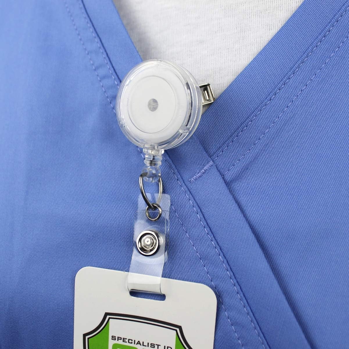 25 Pack - Translucent Retractable ID Badge Reels with Alligator Swivel Clip by Specialist ID (Assorted Colors)
