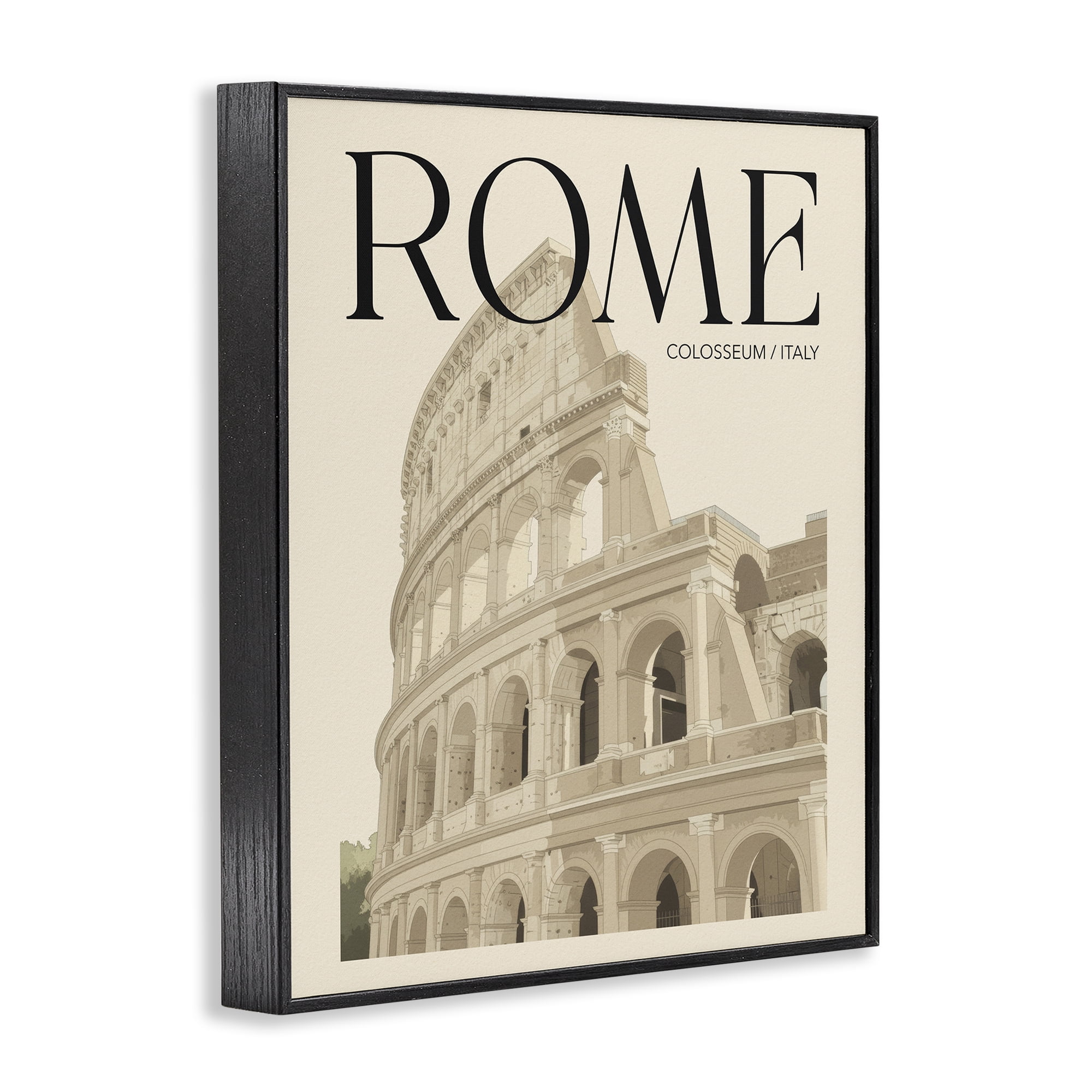Stupell Industries Vintage Rome Colosseum Black Framed Giclee Art, design by Andreas Magnusson