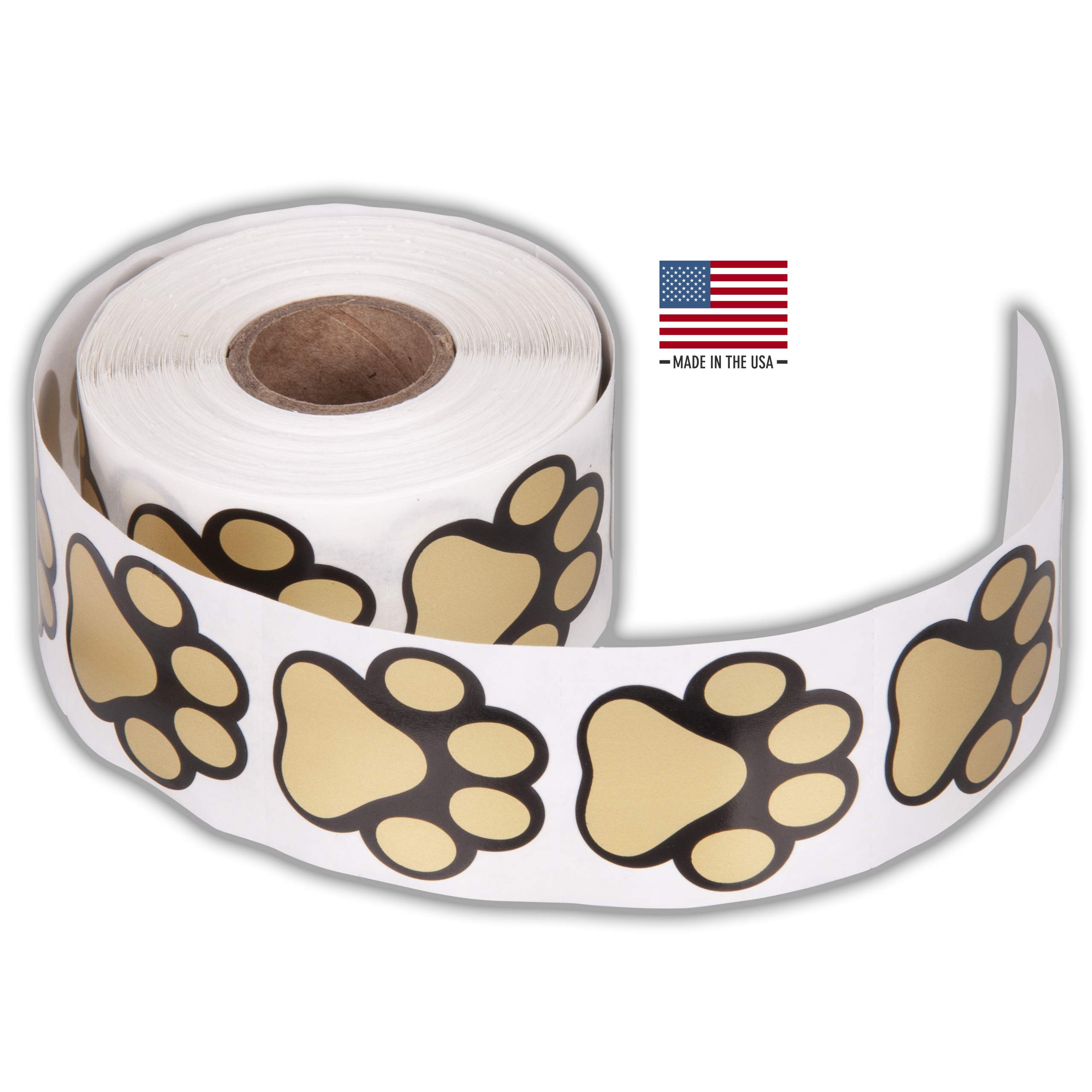 Paw Prints Animal Stickers 500 1.5" Labels, Dog Paw Prints for Kids