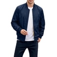 thumbnail image 3 of JPVDPA Mens Bomber Jacket Lightweight Casual Spring Fall Windbreaker Zip Up Coat with Pockets Navy XXXL, 3 of 9