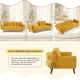 thumbnail image 4 of Linen Futon Sofa Bed Loveseat, Adjustable Backrest Convertible Sleeper Reclining Couch with Tapered Wood Legs, Yellow My Lux Decor Round, 4 of 11