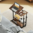 thumbnail image 2 of Costway Mobile Stand up Desk with Tilting Tabletop Storage Shelves Wheels for Living Room, 2 of 10