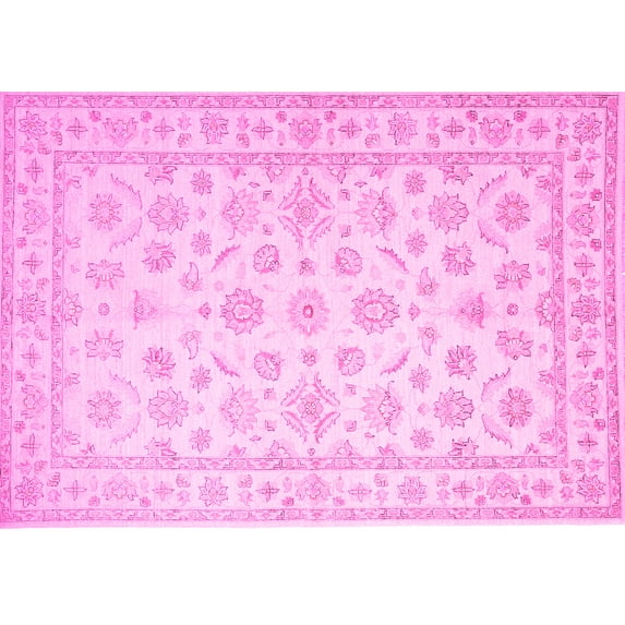 Ahgly Company Indoor Rectangle Oriental Pink Traditional Area Rugs, 2' x 4'