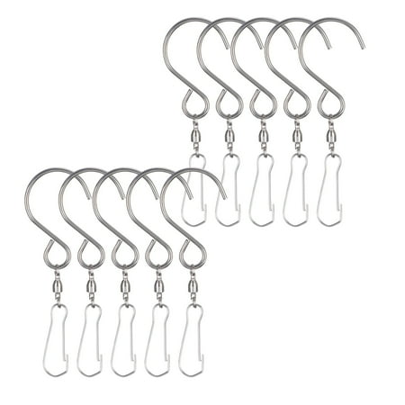 

Lekdue Hooks Promotion Sale! Metal Wind Turn Hook Wind Chime Hook Stainless Steel Free Rotation Bearing Small Hook， Contains 10X Hook Big Sale