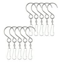 Swivel Hooks Clips for Hanging Wind Spinners Crystal Twisters, Smooth Spinning Swivel Clips, Hanging Hooks for Wind Chime Mobile Spinner, Rotating Display S Hooks, 10 Pcs, 1.1x3.54"