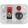 JEGS 11001 Ignition Switch/Start Button Panel With Engraved Switch