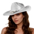 thumbnail image 1 of Cowboy Hats for Stage Performance Props Glossy Cowboy Hat for Rave Party and Casual Style Events, 1 of 4