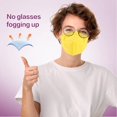 thumbnail image 4 of Mascarilla facial Miuphro KN95, respirador desechable, paquete de 50 unidades, color amarillo, 4 of 7