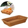 thumbnail image 2 of Wicker Bread Basket, Long Woven Tabletop Food Fruit Vegetables Serving Basket, Restaurant Serving, Honey Brown, 2 of 8