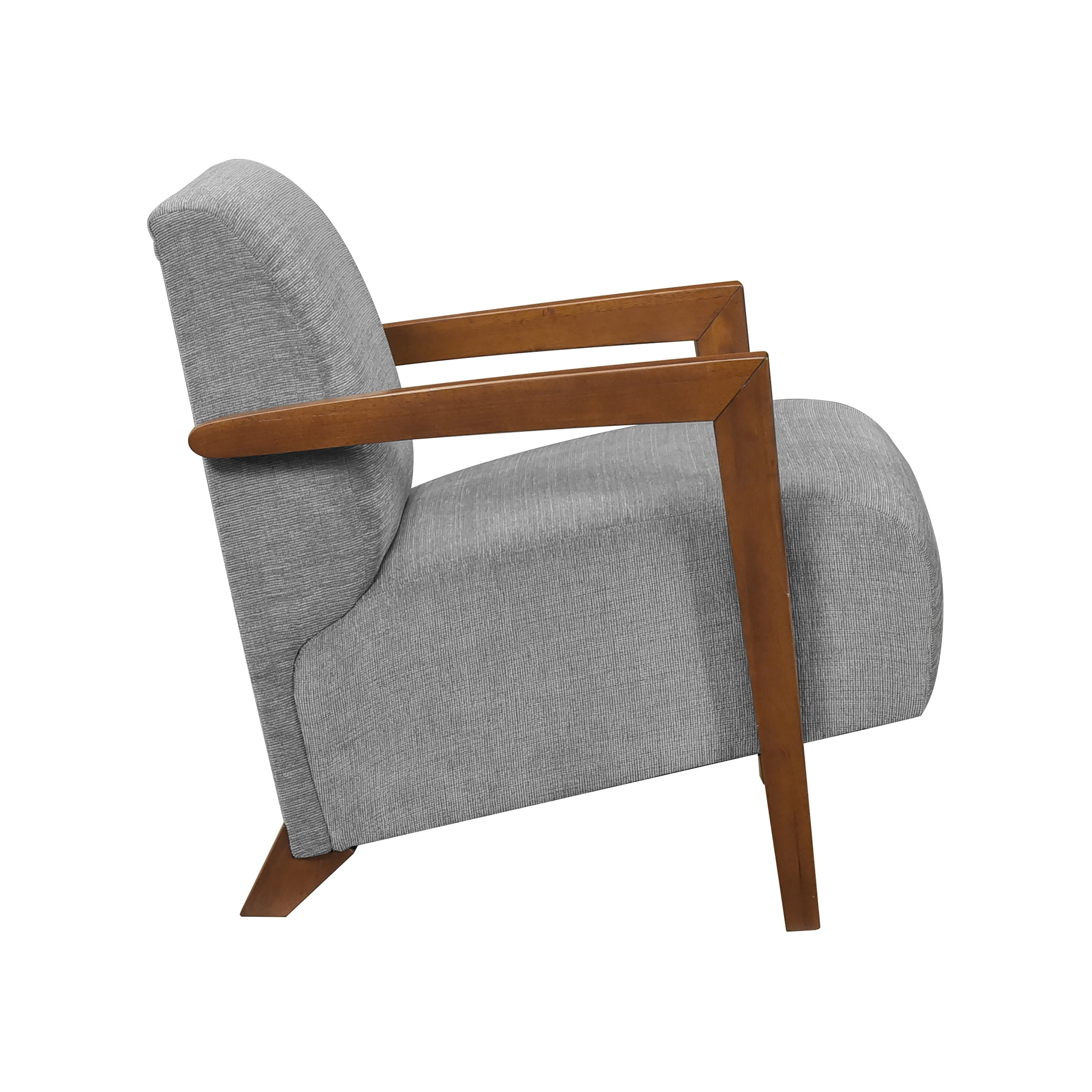 OakvillePark Cindervale Chenille Accent Chair, Gray/Chestnut Wood