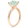 thumbnail image 2 of 2 ct Princess Cut Simulated Green Diamond Solitaire 14K Rose Gold Womens Engagement Ring, 2 of 4