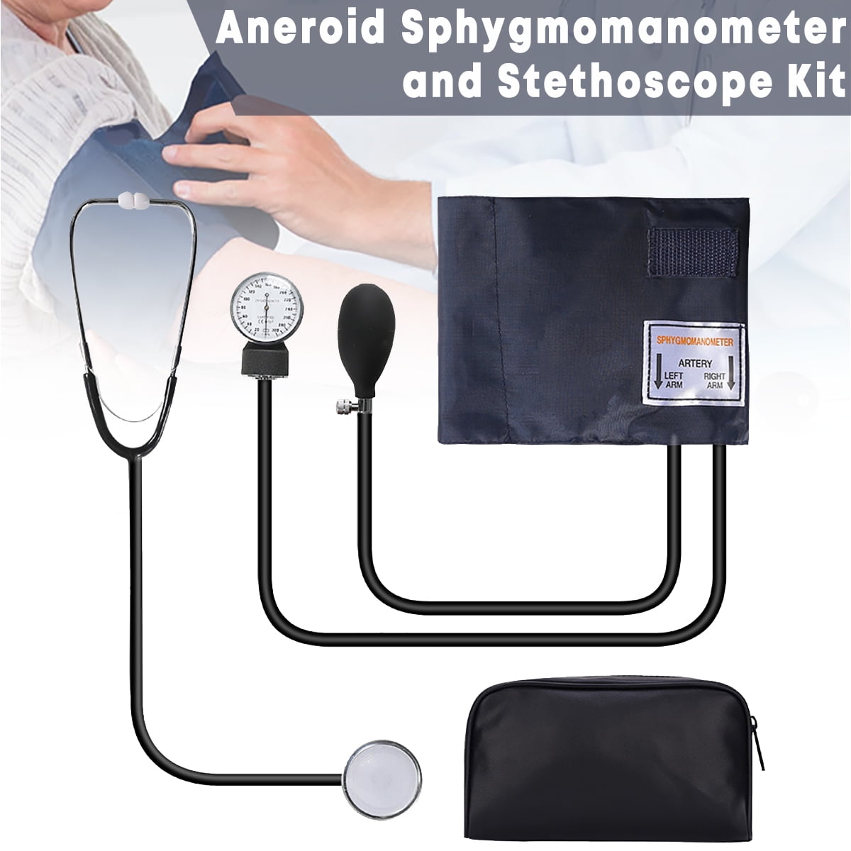 Professional Blood Pressure Cuff Stethoscope & Sphygmomanometer Cuff