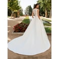 thumbnail image 4 of French Retro Lace Advanced Texture Satin Slim Bridal Simple Elegant Trailing Wedding Dress, 4 of 6