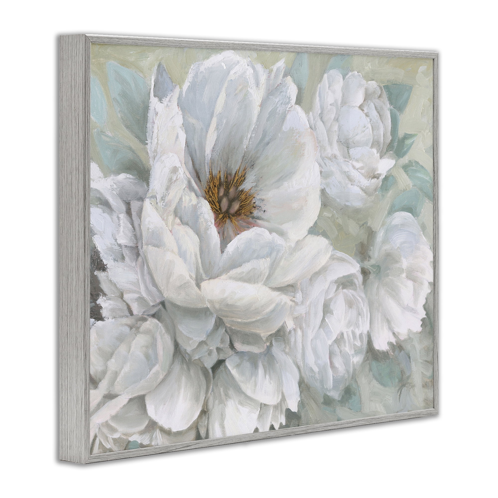 Stupell Industries White Beauty Bouquet Botanical & Floral Painting Gray Framed Art Print Wall Art, 14 x 11