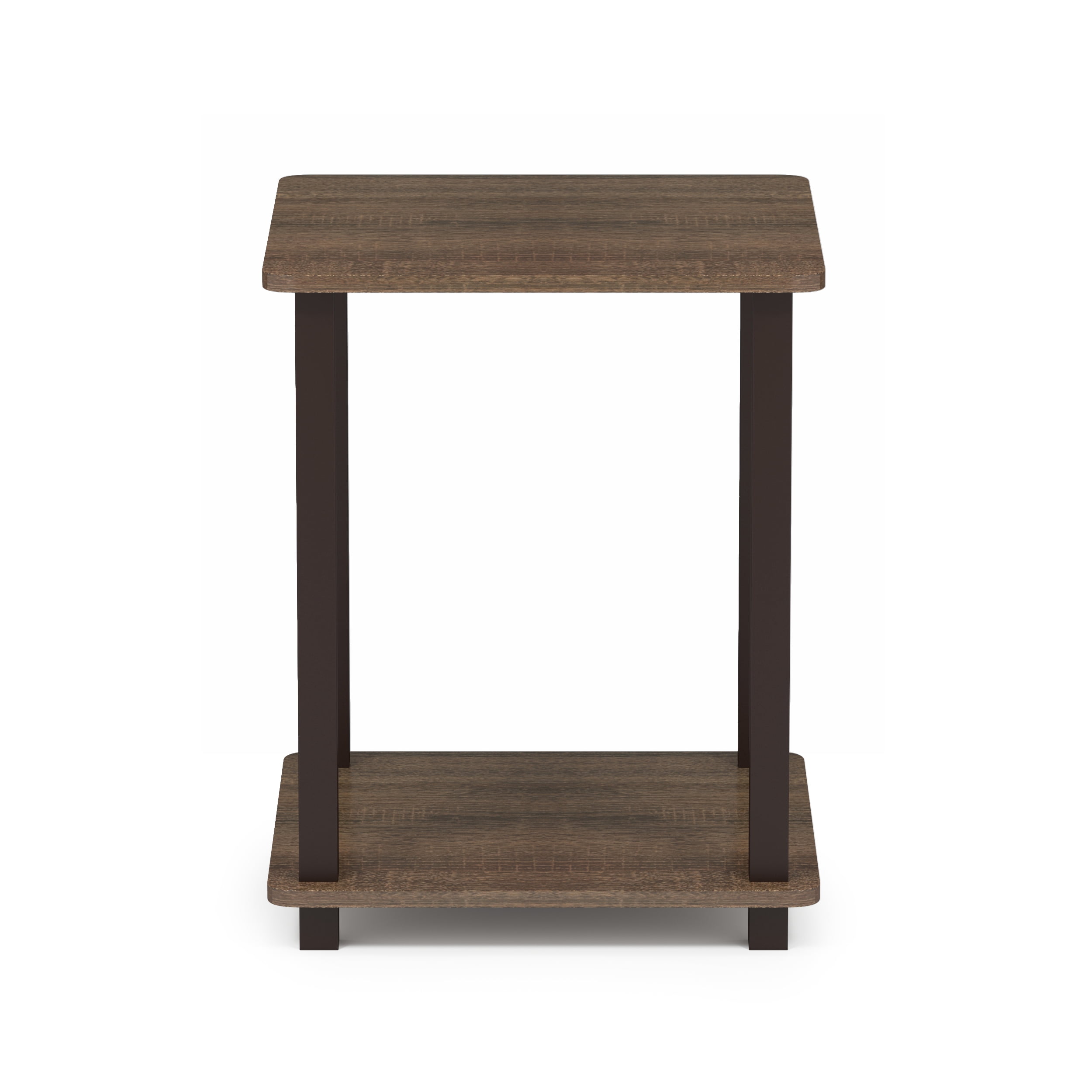 Furinno Simplistic End Table, Set of Two, Walnut/Brown