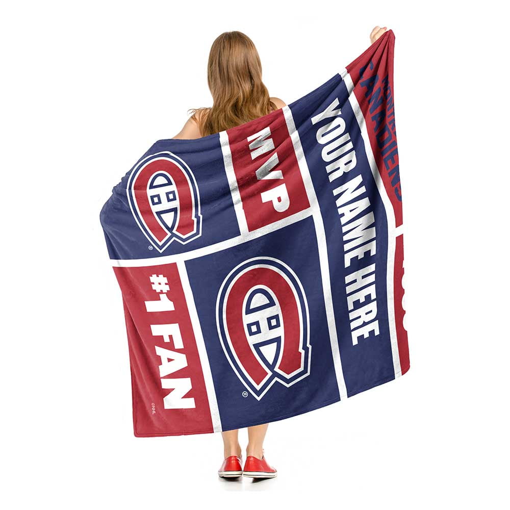 Montreal Canadiens NHL Colorblock Personalized Silk Touch Throw Blanket, 50" X 60"