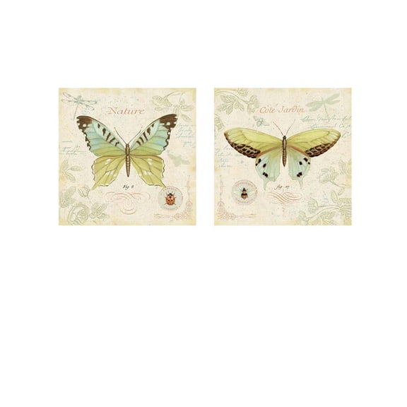 Great Art Now Cote Jardin by Daphne Brissonnet 2 Piece Print Art Set Each 12"W x 12"H