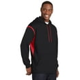 thumbnail image 4 of Sport-Tek Tech Fleece Colorblock Hooded Sweatshirt. F246 - 3XL Black/ True Red, 4 of 6