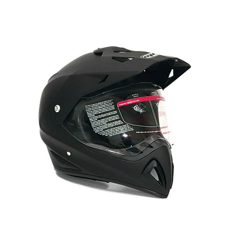 Helmet Dual Sport Off Road Motorcycle Dirt Bike ATV - FlipUp Visor - 27V (XXL, Matte