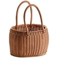 thumbnail image 1 of Cesta de picnic tejida, cesta de almacenamiento de flores, cesta de regalo, cesta de flores tejida a mano con asa, 1 of 6
