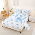 thumbnail image 2 of Erosebridal Blue Bow Letter R Full Size Sheets for Girls, Watercolor Ribbon Bed Sheets, 4pcs, 2 of 6