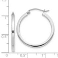 thumbnail image 4 of Real 14kt White Gold 2mm Princess Square Tube Hoops; for Adults and Teens; for Women and Men, 4 of 4