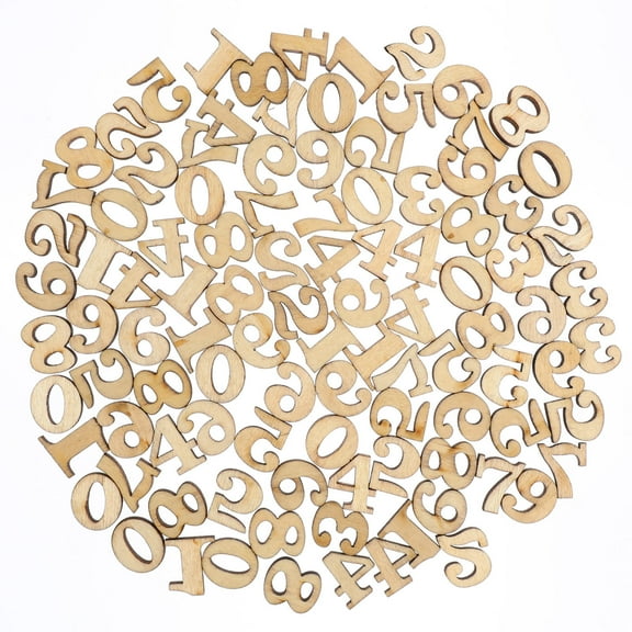 HEATSHAKING 100Pcs Timber Wooden Numbers for Artists Diy Projects Decoration