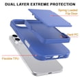 thumbnail image 2 of TECH CIRCLE for iPhone 16 Pro Max (2024 Release) 6.9" Rugged Plastic Case with Built-in Card Holder Slot (Up to 5 Cards), Built-in Makeup Mirror, Lightweight Shockproof Wallet Phone Cover, Blue, 2 of 7