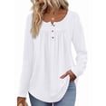 thumbnail image 2 of Camisas de Larga para Mujer, Conjuntos de Otoño, Cuello Redondo, Túnicas Casuales, Blusas de Moda, Ropa de Moda. XL, 2 of 6