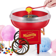 Cotton Candy Machine, Cotton Candy Maker for Kids with Candy Spoon and 10 Candy Sticks, Christmas Red, FOHERE