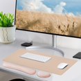 thumbnail image 2 of GHSDFBB Leather Desk Pad and Wrist Rest, Non-Slip Desk Mat, Waterproof Large Mouse Pad, Mouse Mat, Computer Mat for Desk Easy Clean for Office/Home(31.5×15.7 Inches,Beige), 2 of 7