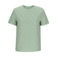 thumbnail image 5 of Liquidation! Hauts Grande Taille pour Femmes, Blouse à Manches Courtes d'Été pour Femmes, Haut Décontracté Uni à Col Rond et Manches Courtes pour Femmes, 5 of 5