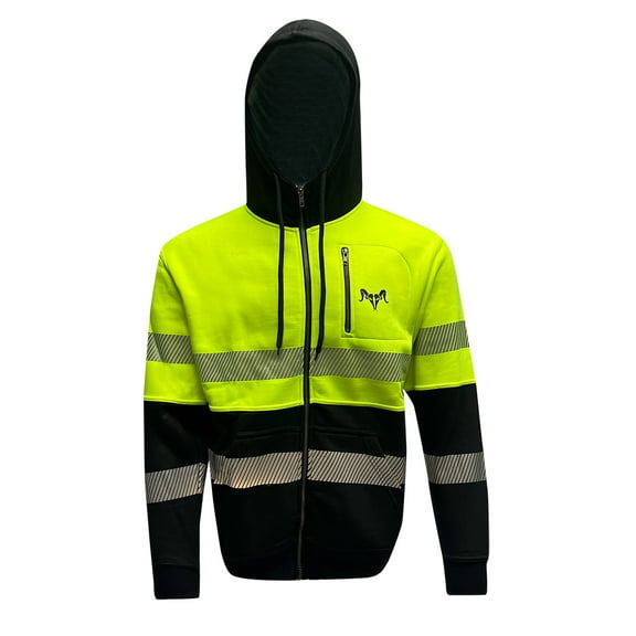 MVRK Industries HI VIS Fleece Full Zipper Hoodie Sweatshirt Size XXL