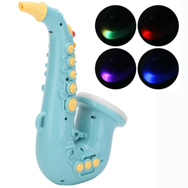 Jouet de Saxophone pour Enfants, Instruments à Vent et Cuivres pour Enfants Jouet Instrument de Musique 5 Engrenages Volume avec Notation Musicale Numérotée pour Tout-Petit pour le Bleu Éducatif Précoce
