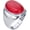 Silver Red, variant on Men's Women's Stainless Steel Oval Multicolor Gemstone Ring Classical Simple Plain Wedding Engagement Jewelry Silver Dark Green Size 7