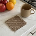 thumbnail image 4 of Vintage Linen Crocheted Coaster - Aromatherapy Candle & Photography Prop, Styling & Staged Decor Accessory, Brown, JKODE, 4 of 7