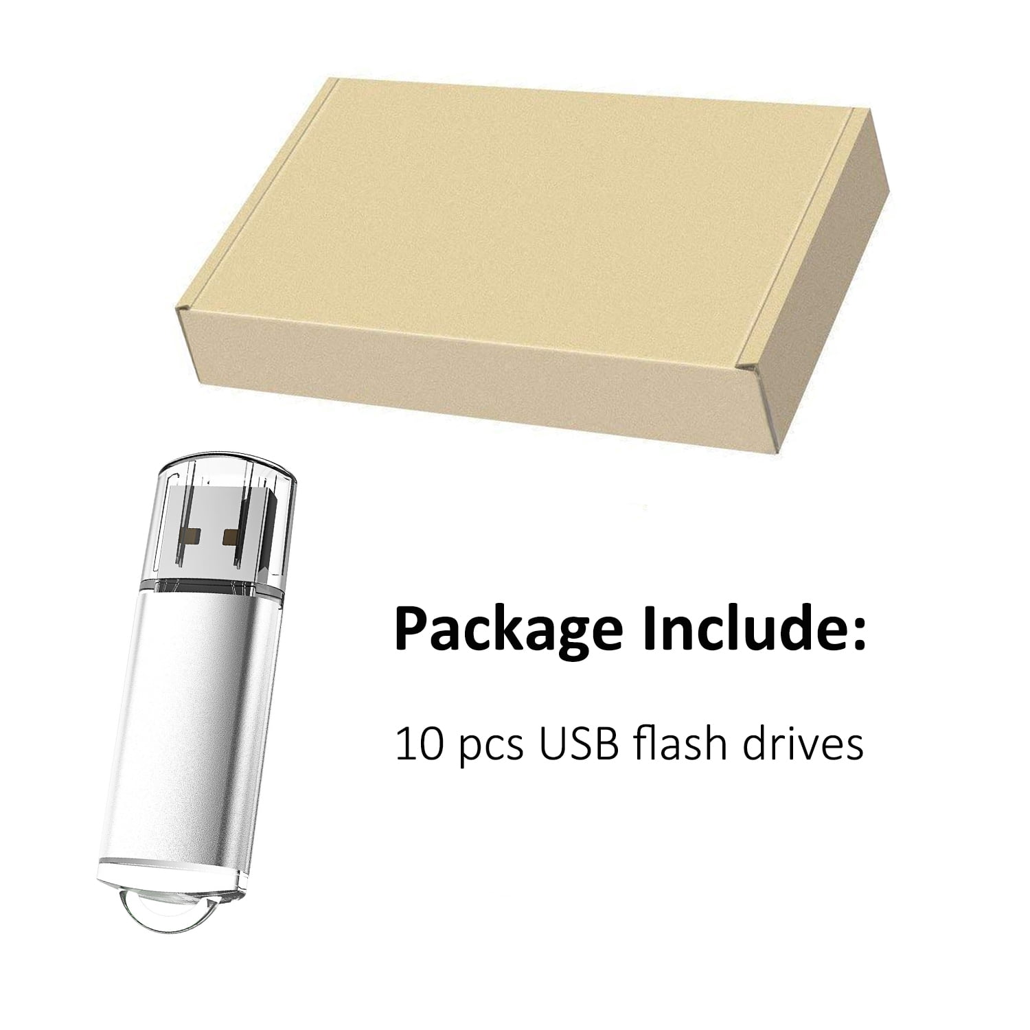 KOOTION 10 Pack 4GB USB Flash Drive Memory Stick Fold Storage Thumb Pen Drive Swivel in Silver