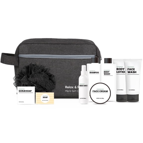 Body & Earth Bath Gift Sets for Men, 8 Pcs Spa Gift Basket with Body ...