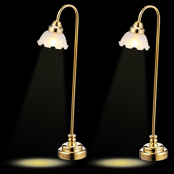 2 uds Mini lámpara para casa de muñecas Mini iluminación para casa de muñecas lámpara de mesa decoración accesorios para casa de muñecas