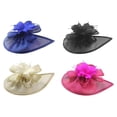 thumbnail image 1 of 4 piezas de sombreros de malla tocados para mujeres y niñas elegantes flores Azul Negro Beige Rosa Rojo, 1 of 9