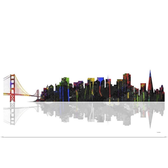 Great BIG Canvas | "San Francisco California Skyline BW I" Art Print - 48x32