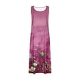 thumbnail image 4 of Sevevn Women's Fashionable Sleeveless And Linen Round Neck Printed Long Dress Hot Pink XXL Deal of the Week, 4 of 5